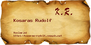 Kosaras Rudolf névjegykártya